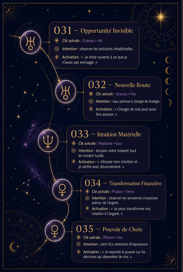 Exemples des Codes Astraux 031 à 035